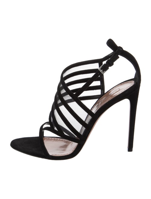 Alaïa Suede Mesh Accents Sandals