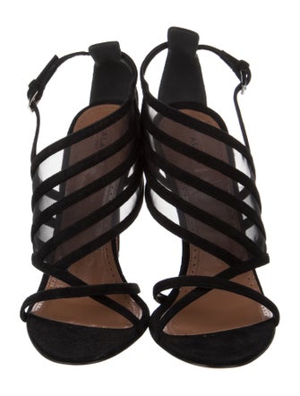Alaïa Suede Mesh Accents Sandals