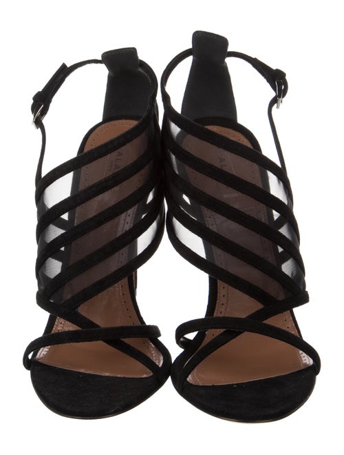 Alaïa Suede Mesh Accents Sandals