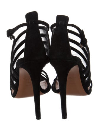 Alaïa Suede Mesh Accents Sandals