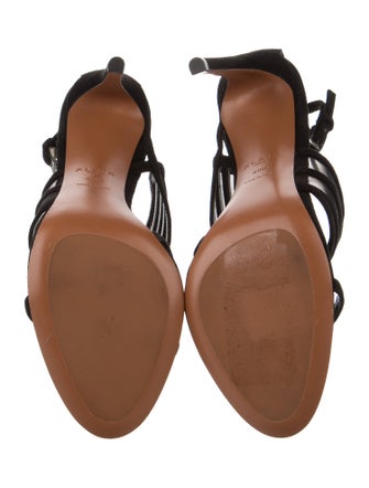 Alaïa Suede Mesh Accents Sandals