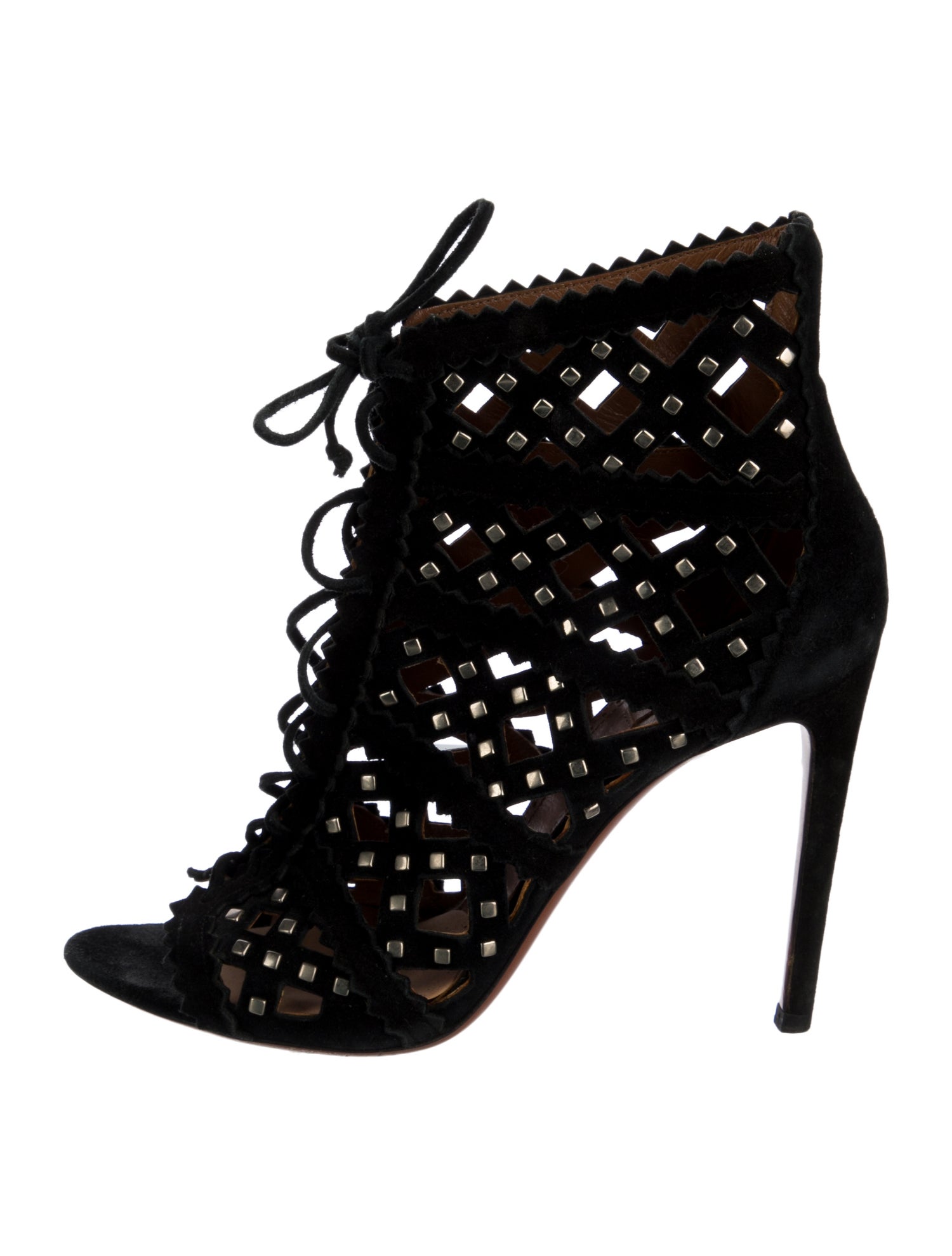 Alaïa Suede Cutout Accent Gladiator Sandals