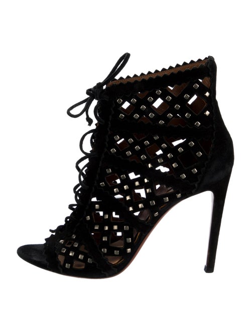 Alaïa Suede Cutout Accent Gladiator Sandals