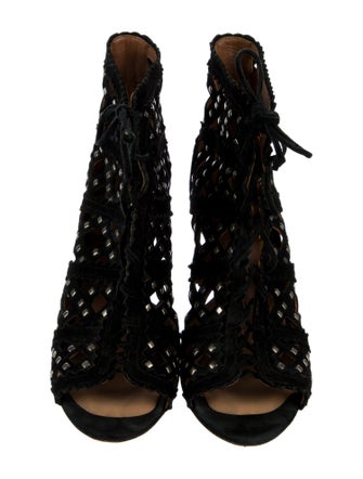 Alaïa Suede Cutout Accent Gladiator Sandals