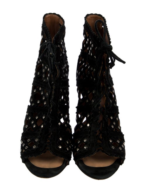 Alaïa Suede Cutout Accent Gladiator Sandals