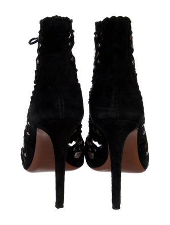 Alaïa Suede Cutout Accent Gladiator Sandals