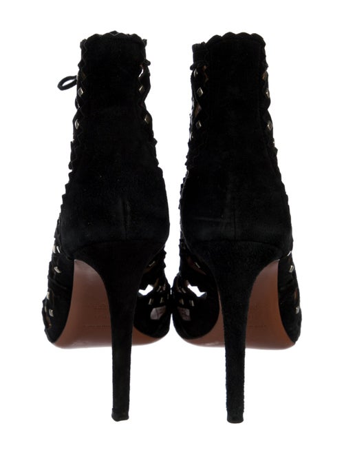 Alaïa Suede Cutout Accent Gladiator Sandals