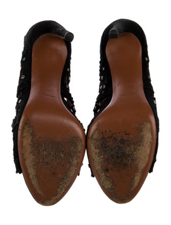 Alaïa Suede Cutout Accent Gladiator Sandals