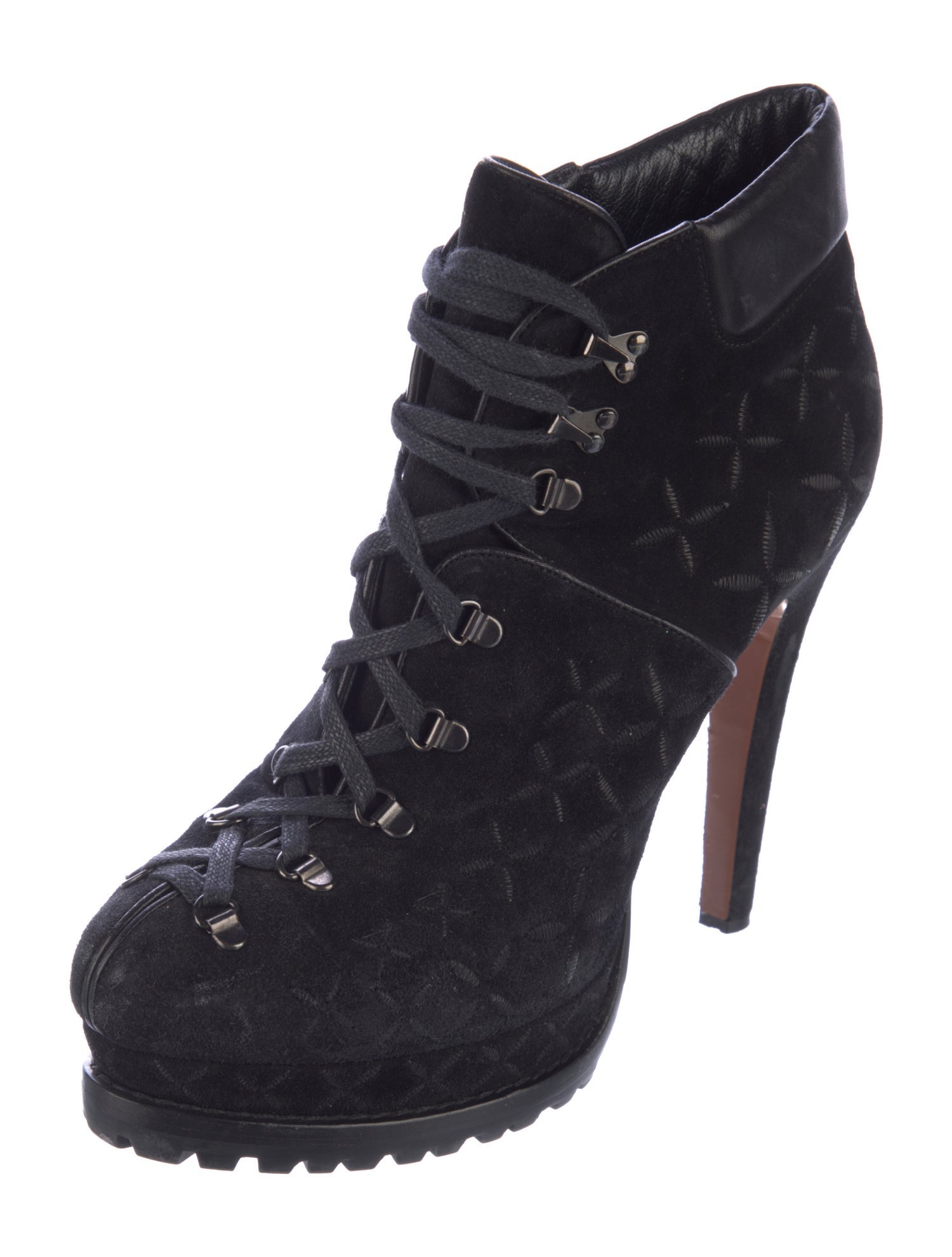 Alaïa Suede Lace-Up Boots