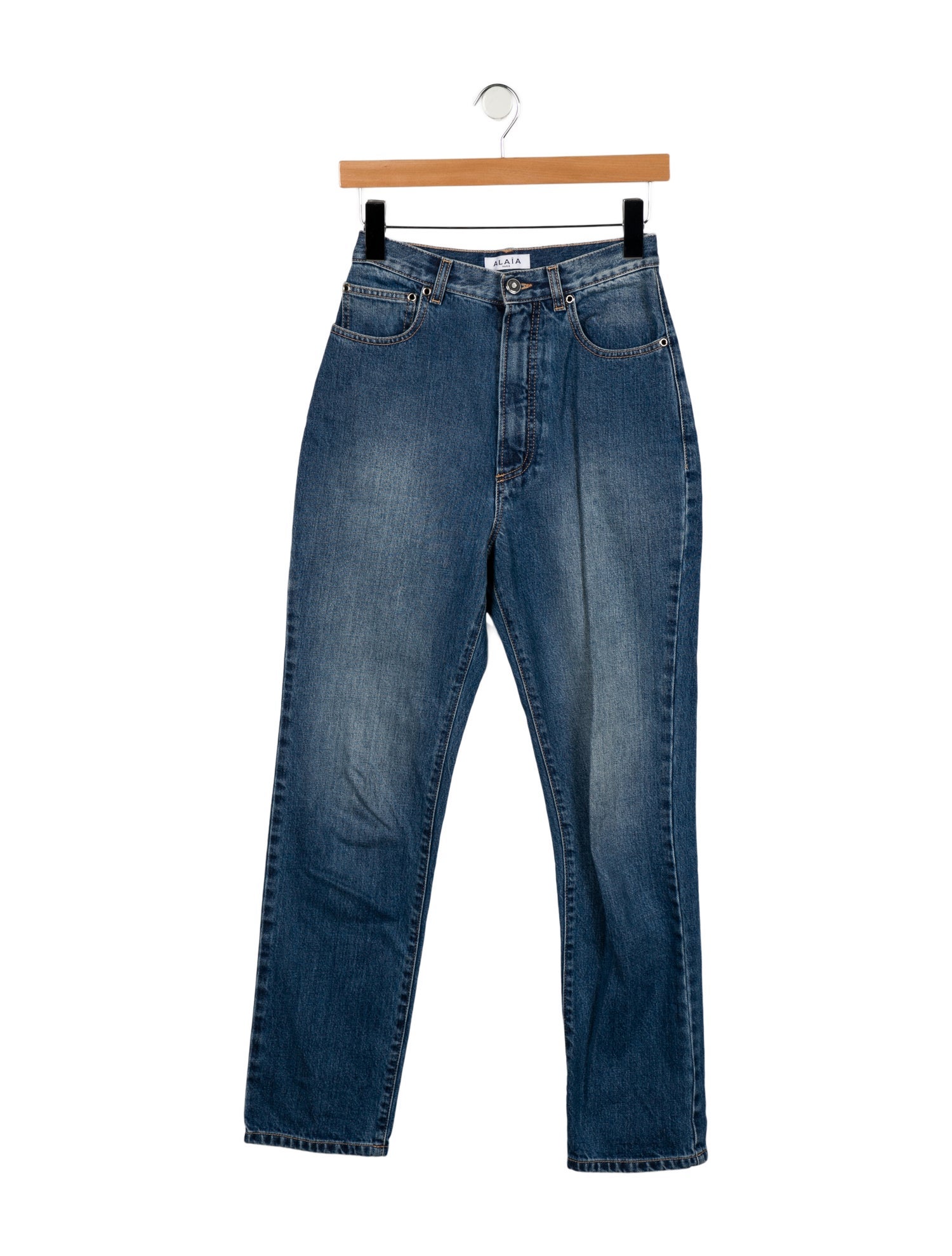 SALE【Alaia】ハイウエスト ストレートレッグ ジーンズ Alaïa Jeans | The RealReal