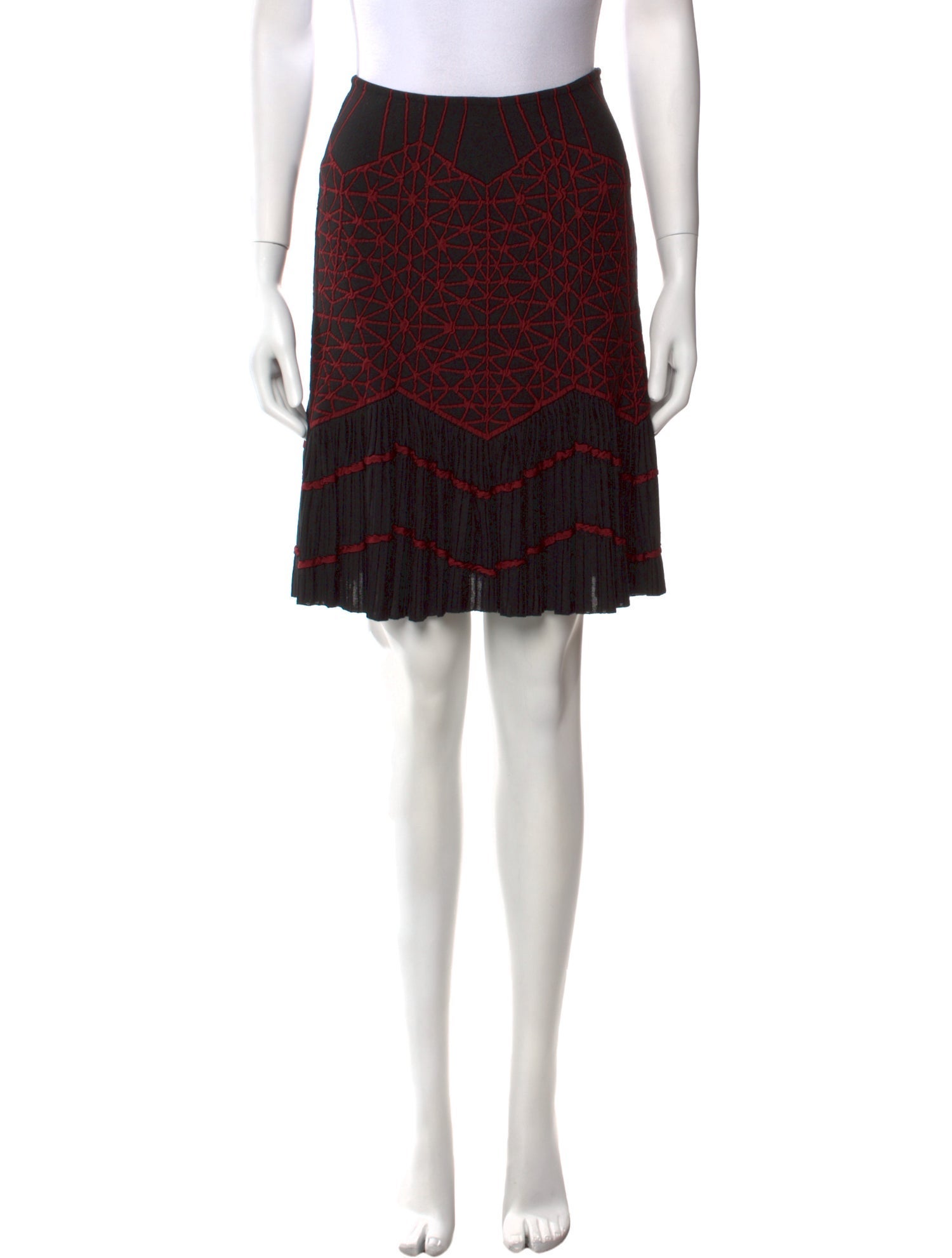 Alaïa Striped Knee-Length Skirt