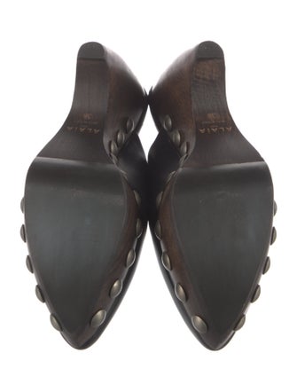 Alaïa Leather Studded Accents Mules