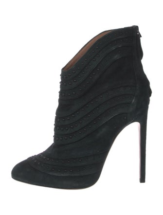 Alaïa Suede Studded Accents Lace-Up Boots