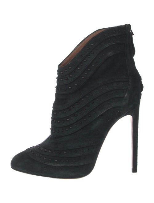Alaïa Suede Studded Accents Lace-Up Boots