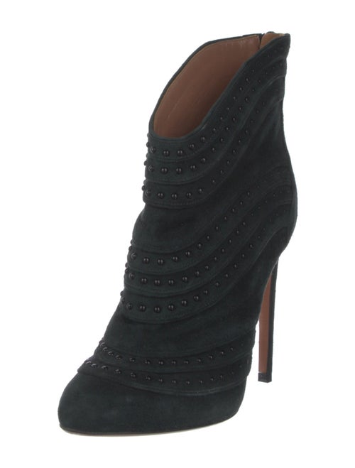 Alaïa Suede Studded Accents Lace-Up Boots