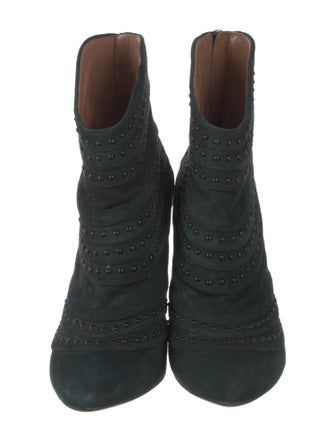 Alaïa Suede Studded Accents Lace-Up Boots