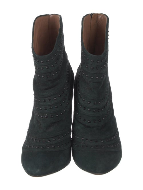Alaïa Suede Studded Accents Lace-Up Boots