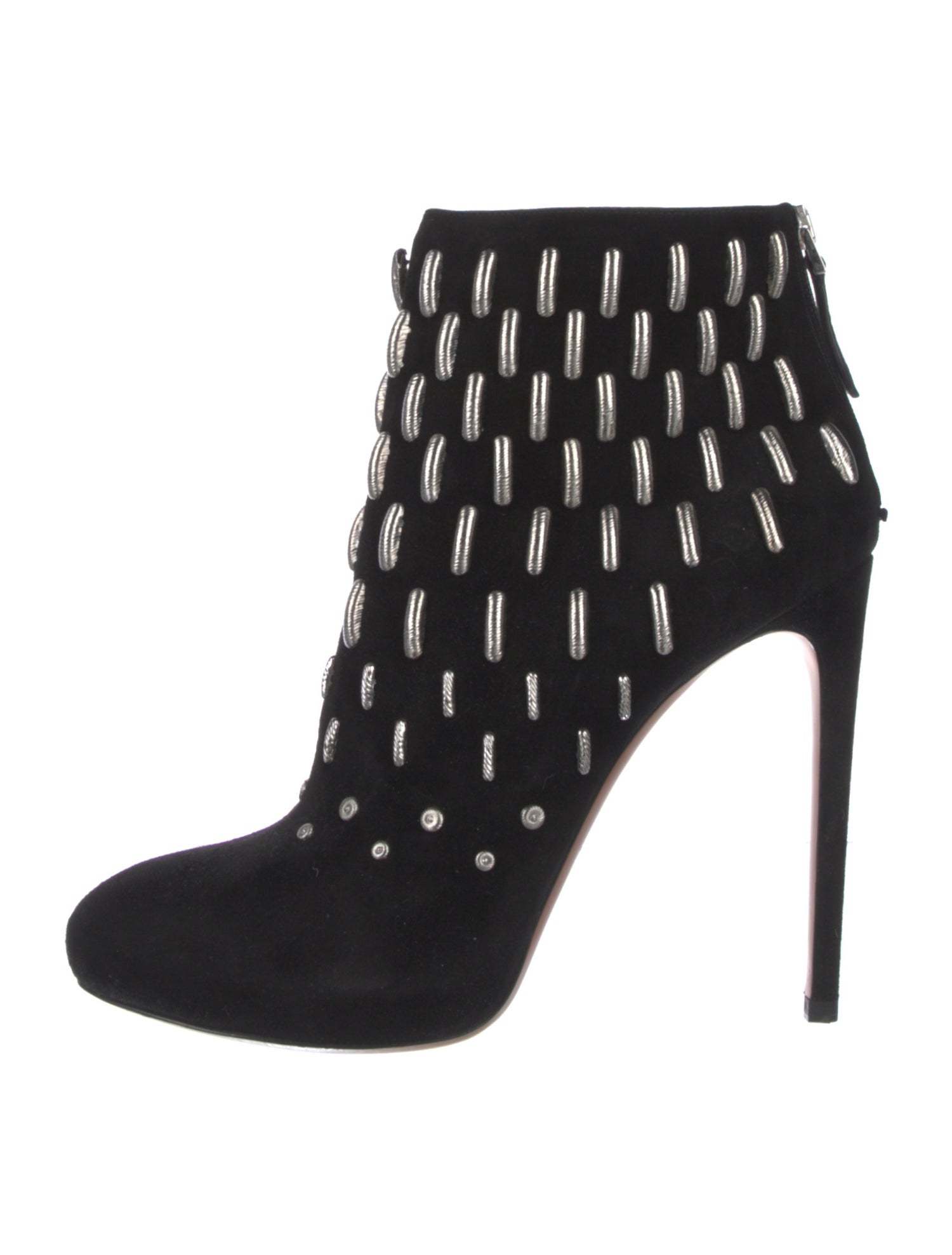Alaïa Suede Studded Accents Lace-Up Boots