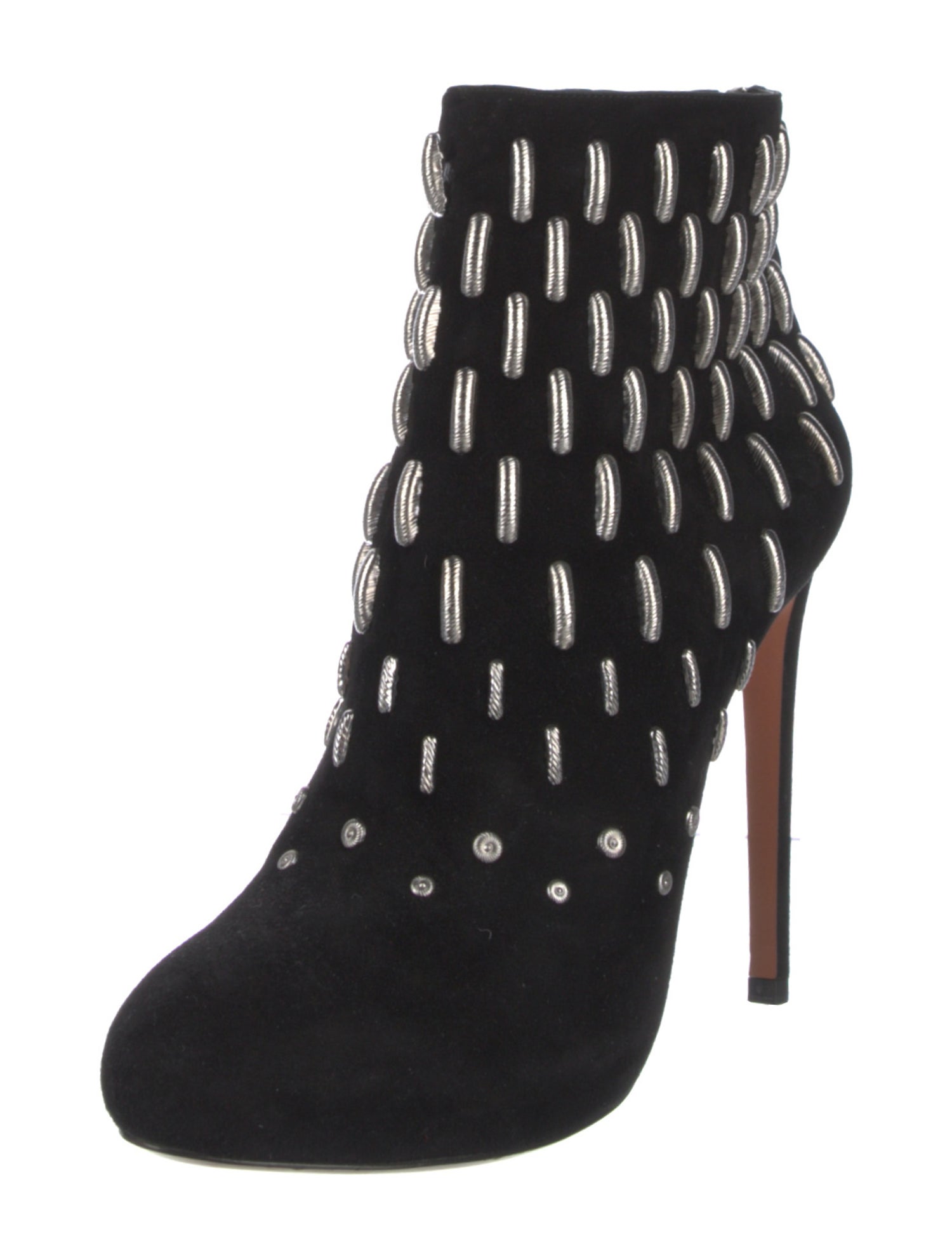 Alaïa Suede Studded Accents Lace-Up Boots