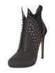 Alaïa Suede Colorblock Pattern Lace-Up Boots