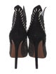 Alaïa Suede Colorblock Pattern Lace-Up Boots