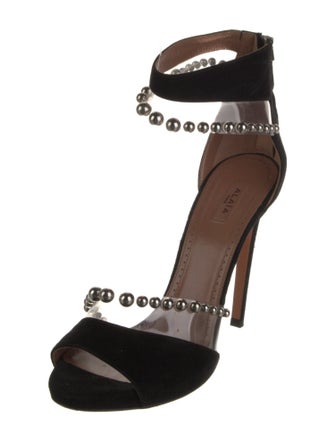 Alaïa Suede Studded Accents Sandals