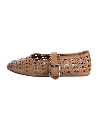 Alaïa Leather Patterned Mary Jane Flats
