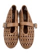 Alaïa Leather Patterned Mary Jane Flats