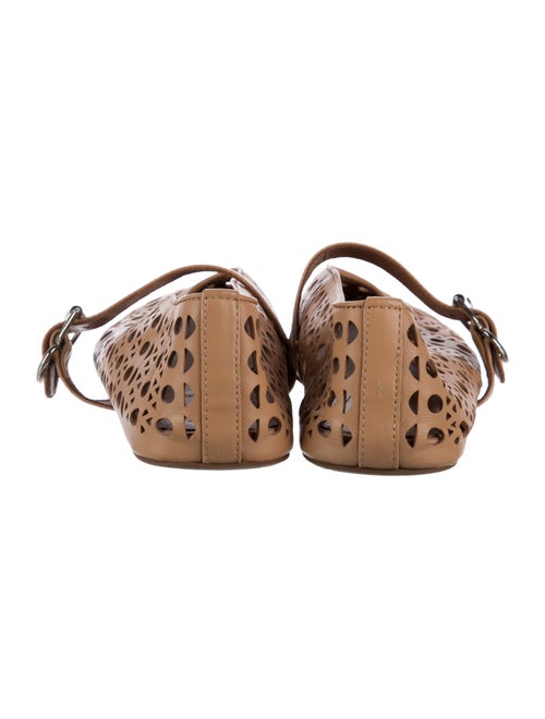 Alaïa Leather Patterned Mary Jane Flats