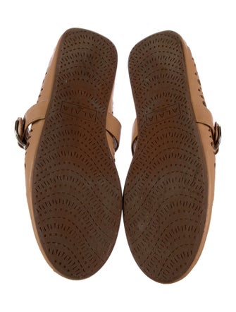 Alaïa Leather Patterned Mary Jane Flats