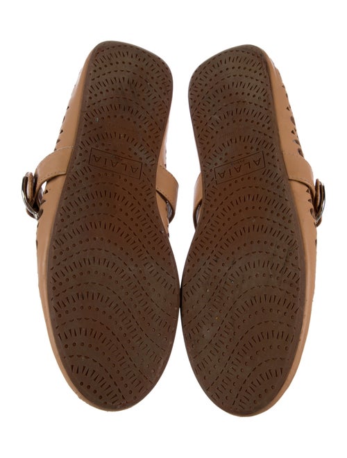 Alaïa Leather Patterned Mary Jane Flats