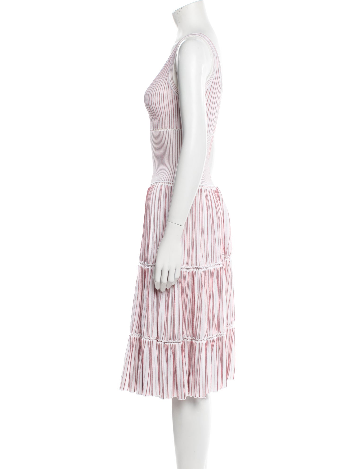 Alaïa Striped Midi Length Dress