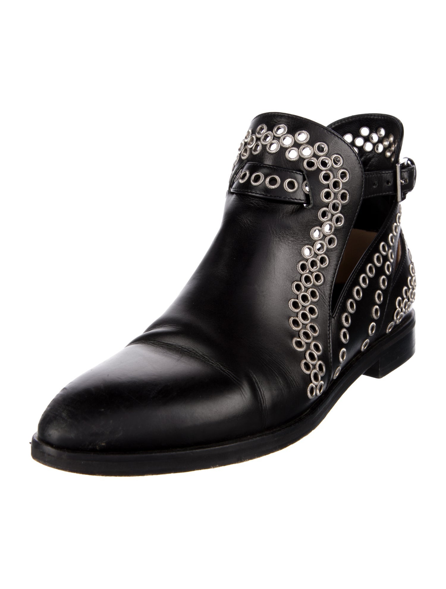 Alaïa Leather Eyelet Trim Chelsea Boots