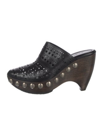 Alaïa Leather Cutout Accent Mules