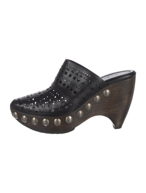Alaïa Leather Cutout Accent Mules