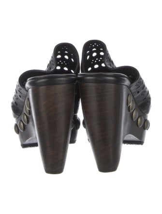 Alaïa Leather Cutout Accent Mules