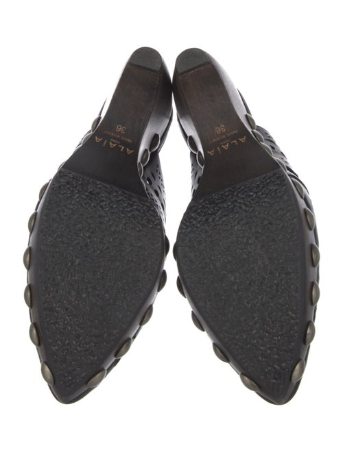 Alaïa Leather Cutout Accent Mules
