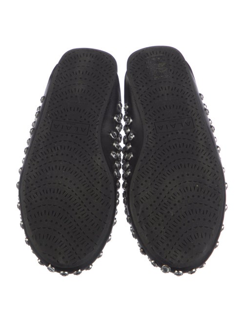 Alaïa Leather Crystal Embellishments Mules