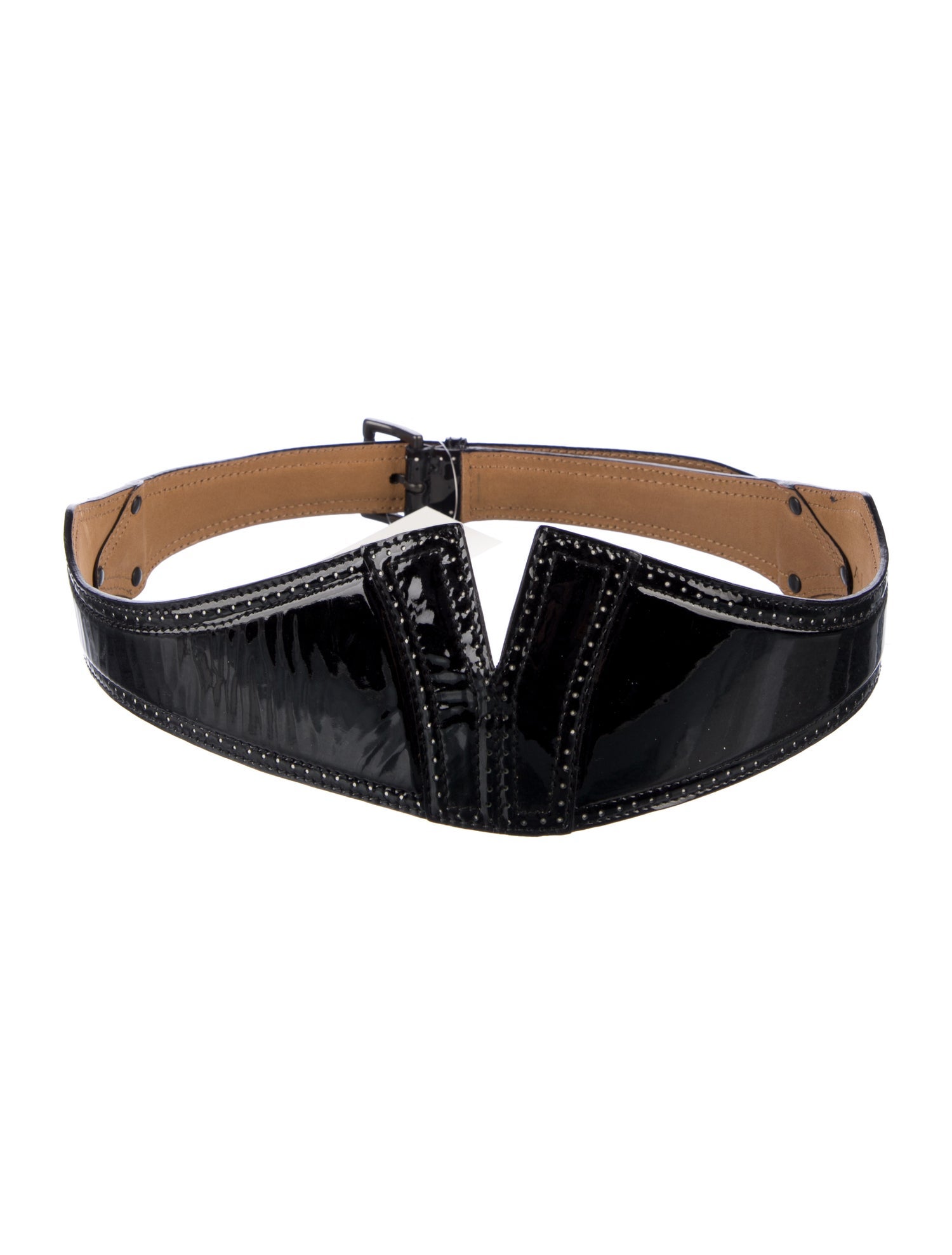 Alaïa Wide Patent Leather Waist Belt