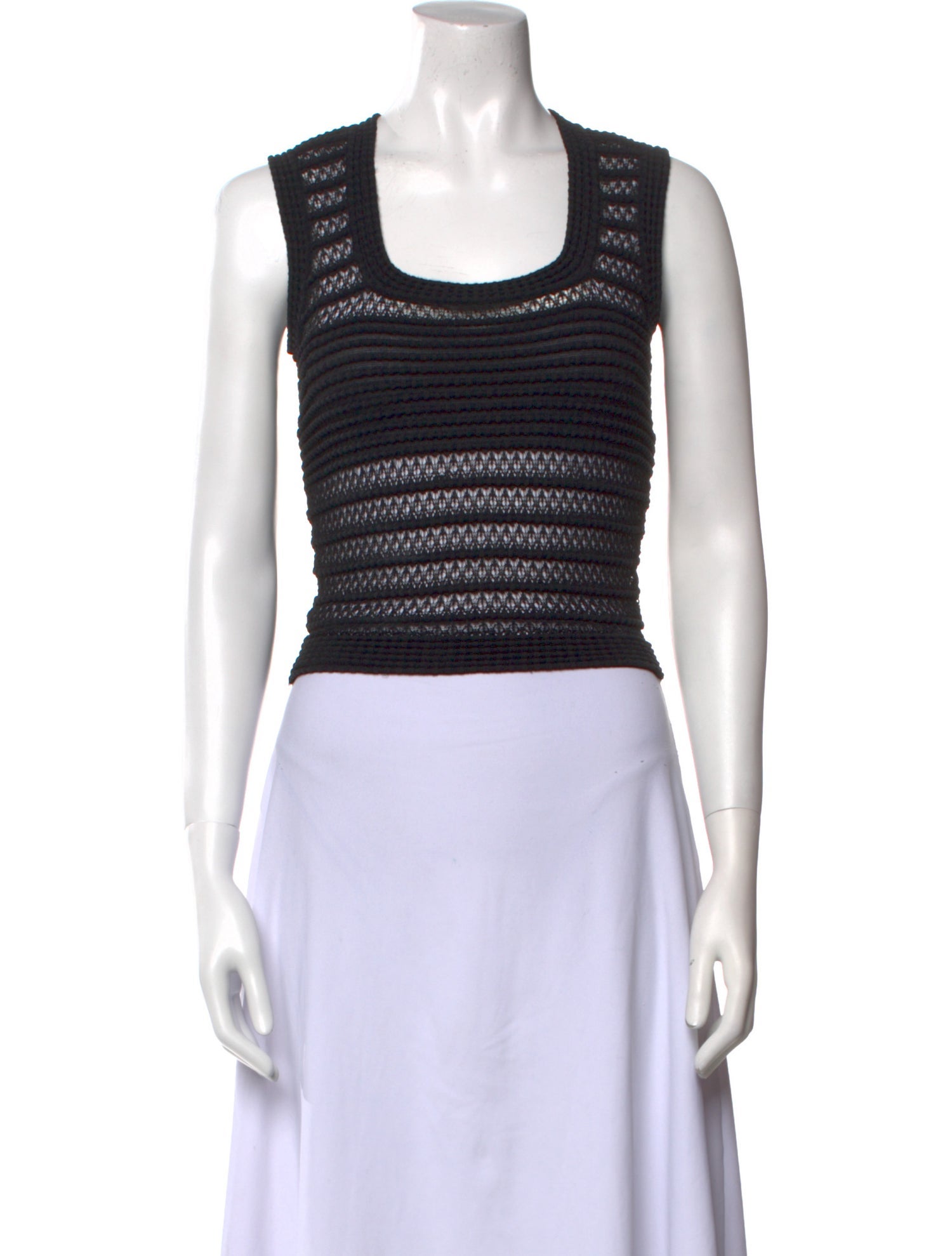 Alaïa Square Neckline Sleeveless Crop Top