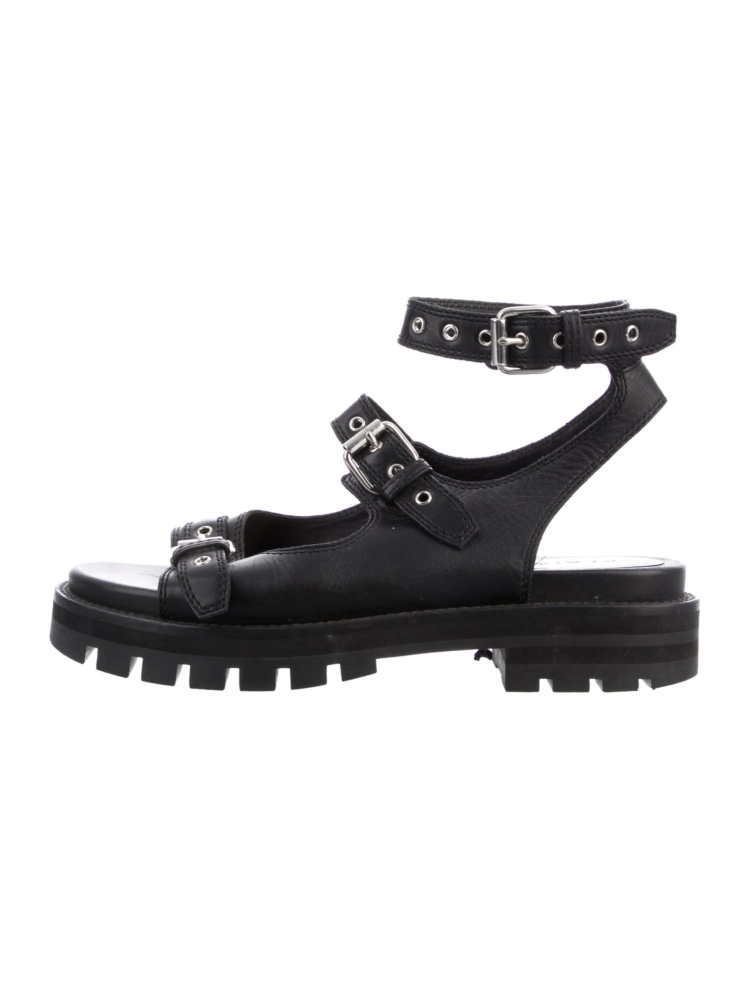 Alaïa Leather Eyelet Trim Slingback Sandals