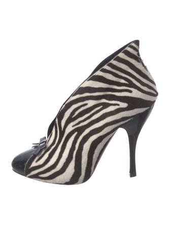 Alaïa Ponyhair Animal Print Lace-Up Boots