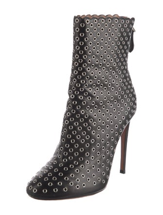 Alaïa Leather Eyelet Trim Boots