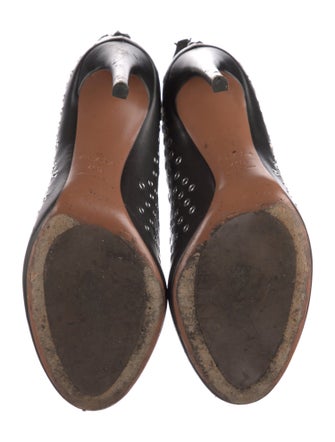 Alaïa Leather Eyelet Trim Boots