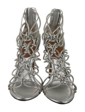 Alaïa Leather Studded Accents Sandals