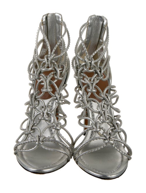 Alaïa Leather Studded Accents Sandals