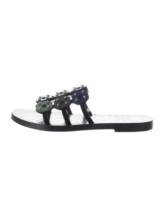 Alaïa Leather Studded Accents Slides