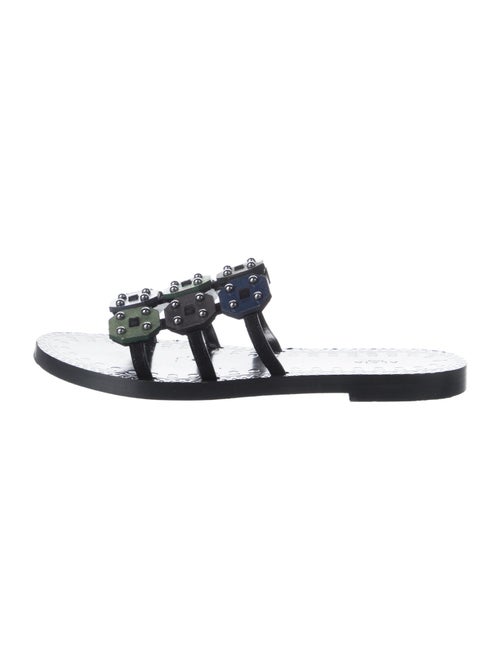 Alaïa Leather Studded Accents Slides