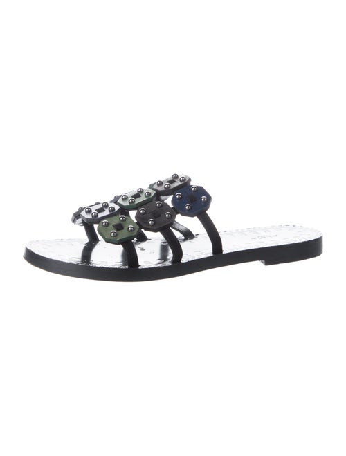 Alaïa Leather Studded Accents Slides