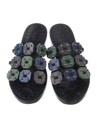 Alaïa Leather Studded Accents Slides